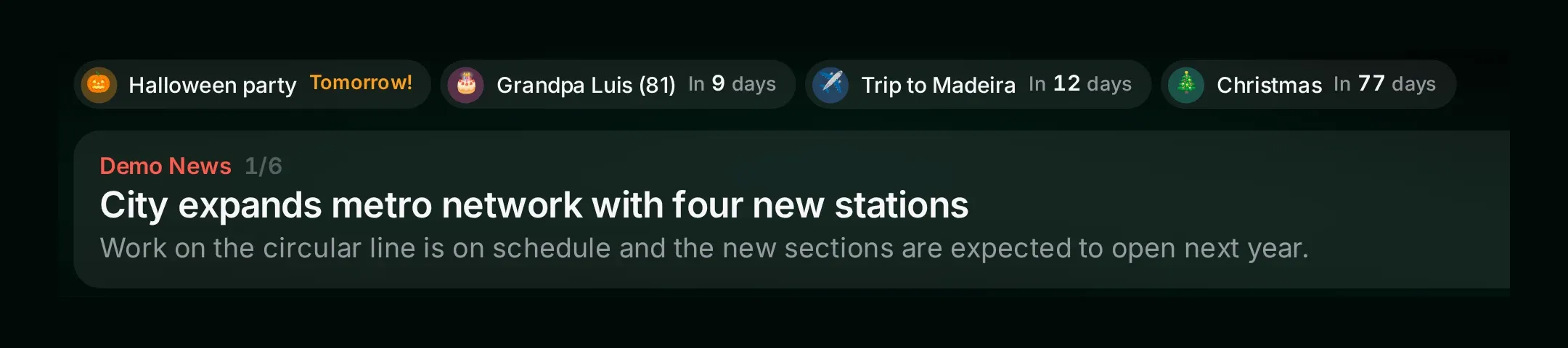 News, countdowns and a note for everyone