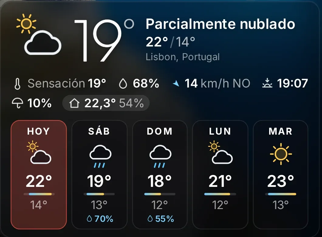 El tiempo, sin clave de API